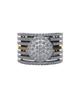 Miss Jewels -CD DESIGNER JEWELRY Two Tone Cluster Ring- Size R Photo