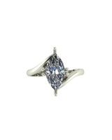 Miss Jewels- CD DESIGNER JEWELRY Marquise CZ Split Band Ring- Size 8.5 Photo