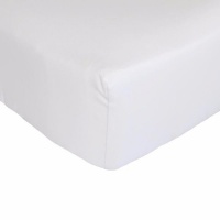 Cotton Percale Cot Fitted Sheet - white Photo