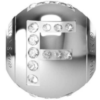 Swarovski® Becharmed Charm Stainless Steel Letter Bead - F Photo
