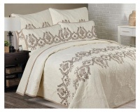 Bedding Set: Tiffany Cream with Light Brown Photo