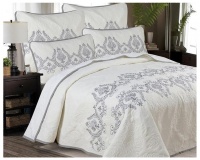Bedding Set: Tiffany White with Silver Embroidery Photo