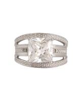 Miss Jewels- CD Designer Jewellery Princess CZ Split Band Ring-Size O Photo