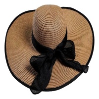 Summer Sun Spring Beach UV Protection Straw Hat for Women-Khaki Photo