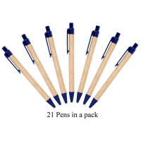 21 Recycle Pens in a Pack. with Black German Ink - Blue Photo
