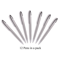 12 Skate Pens in a Pack. with Black German Ink - Silver Photo