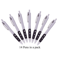 14 Teardrop Pens in a Pack. with Black German Ink - Silver Photo
