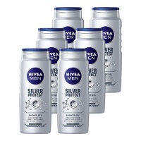 NIVEA MEN silver protect shower gel / body wash - 6 x 500ml Photo