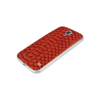 ProMate Charm.S4 Premium Patterned-Leather Back Cover - Maroon Photo