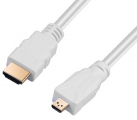 HDMI Micro Plug to HDMI Plug 3.28 ft 1 m White Photo