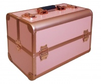 Professional Cosmetic Makeup Case with Lockable Key - Rose Gold Photo