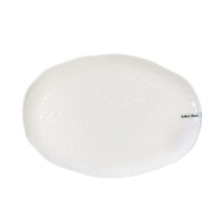Home Classix Melamine HD Coupe Hammered Oval Platter 405 x 280mm White Photo