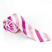 Pink & White Diagonal Stripes Tie Photo