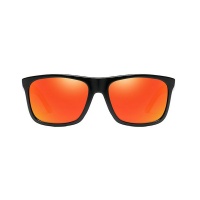 Dubery High Quality Men's Polarized Sunglasses - Bright Black & Orange Photo
