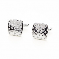 Square Silver Tone Studded Cufflinks Photo
