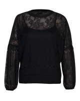 Marique Yssel Bishop Sleeve Top 2 Piece - Black Lace Photo
