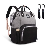Hafmall Nappy Waterproof Bag Large Capacity Insulation-Grey/Black Photo