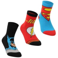 Character Juniors Superman 3 Pack Crew Socks - Multi -1-6 [Parallel Import] Photo