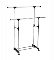 Double Pole Clothes Hanger Rack With Adjustable Bars Photo