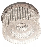 Round 18 Watt LED Ceiling Fitting with Glass Rods and Acrylic Crystals Photo