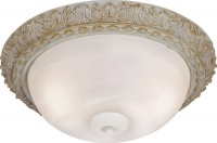 Fossil White Resin Base Ceiling Fitting with Alabaster Glass Photo