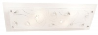 White Patterned Glass with Clear Acrylic Crystals Photo