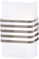 Polished Chrome Wall Bracket with Black Striped Glass Photo