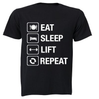Eat. Sleep. Lift. Repeat. - Adults - T-Shirt Photo