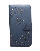 Apple Bling Divine PU Leather Book Flip Cover iPhone 7/7s - Navy Photo