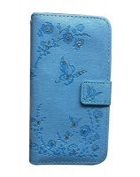 Apple Bling Divine PU Leather Book Flip Cover iPhone XS - L. Blue Photo
