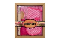 Deluxe Chef Set Pink/White Stripe Photo