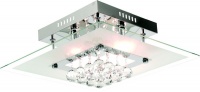 Bright Star Lighting Square Glass Ceiling Fitting with Hanging Crystal Balls Photo