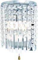 Polished Chrome Wall Bracket with Hanging Glass and Crystals Photo