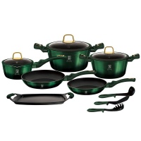 Berlinger Haus 12-Piece Titanium Coating Cookware Set - Emerald Collection Photo