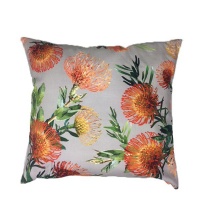 Orange Floral Beige Scatter Cushion Cover with Inner 60cm x 60cm Photo