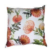 Orange Floral Cream Scatter Cushion Cover with Inner 60cm x 60cm Photo