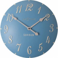 NeXtime 34cm London Arabic Polyresin Round Wall Clock - Blue Photo