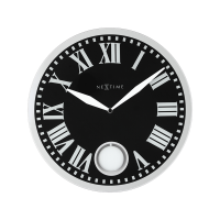 NeXtime 43cm Romana Glass Round Wall Clock - Black Photo