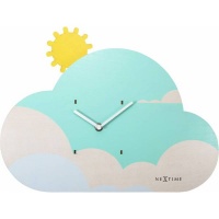 NeXtime 37cm Cloudy Wood Wall Clock - Baby Blue Photo