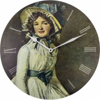 NeXtime 50cm Portrait of Mrs Serizy Wood Round Wall Clock Photo