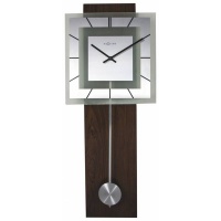 NeXtime 32 x 80cm Retro Pendulum Square Frosted Glass and Wood Wall Clock Photo