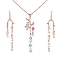 Civetta Spark Penoy Jewellery Set made with Swarovski Crystals - Rose Gold Photo