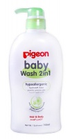Pigeon Baby Wash 2in1 Hair & Boday 700ml Pump Application Bottle Photo