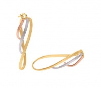 9ct/925 Three Colour Gold Fusion Fancy Hoop Earrings. Photo