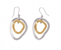 9ct/925 Gold Fusion Two Tone Oval Drop Earrings. Photo