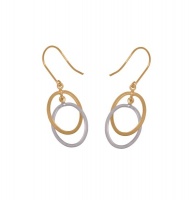 9ct/925 Gold Fusion Double Circle Drop Earrings. Photo