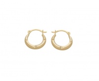 9ct Yellow Gold Creole Hoop Earrings. Photo