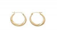 Art Jewellers 9ct Gold Faceted Creole Hoop Earrings. Photo