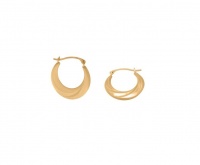 9ct Gold Faceted Oval Creole Hoop Earrings. Photo