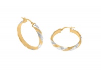 9ct/925 Gold Fusion Two Tone Hoop Earrings. Photo